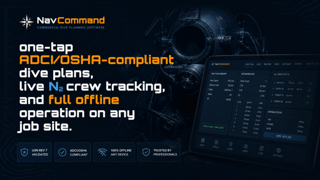 Commercial Diving Planning and Compliance Software